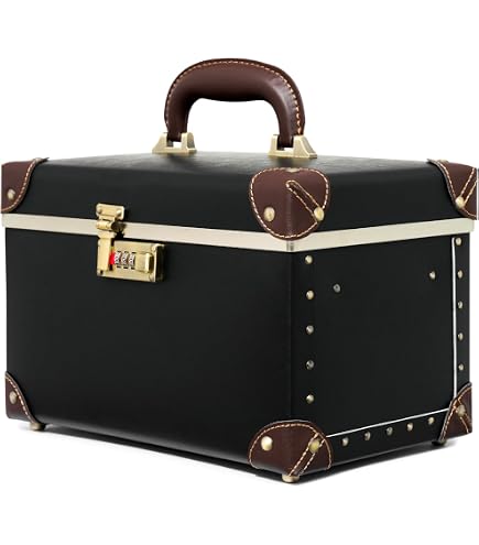 Amazon.com: urecity Vintage Artificial Leather Makeup Train Case